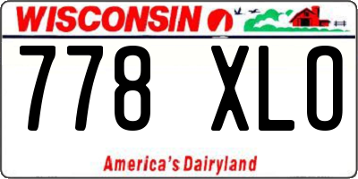 WI license plate 778XLO