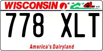 WI license plate 778XLT