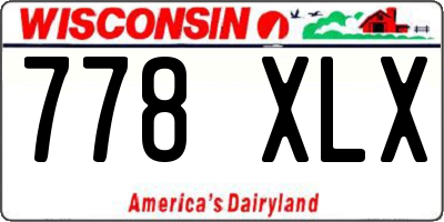 WI license plate 778XLX