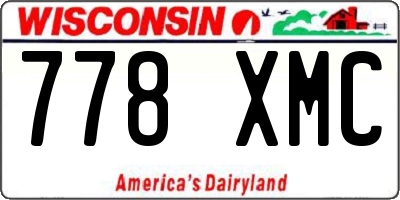 WI license plate 778XMC