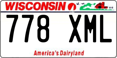WI license plate 778XML