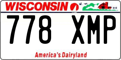 WI license plate 778XMP