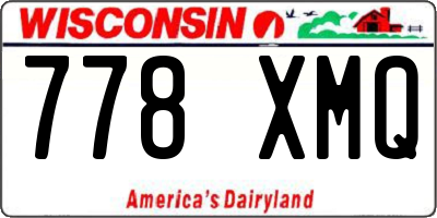 WI license plate 778XMQ