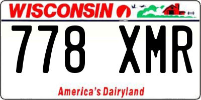 WI license plate 778XMR