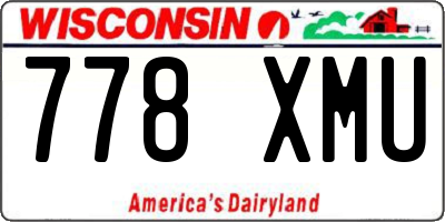 WI license plate 778XMU