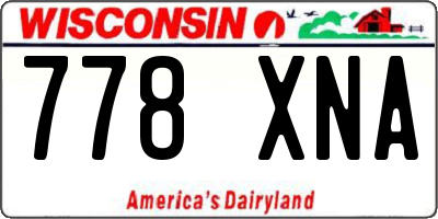 WI license plate 778XNA