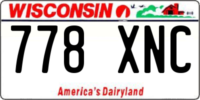 WI license plate 778XNC