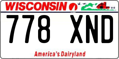 WI license plate 778XND