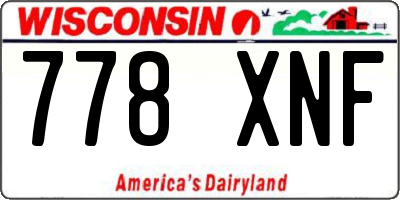 WI license plate 778XNF