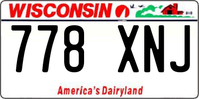 WI license plate 778XNJ