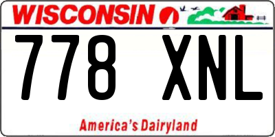 WI license plate 778XNL