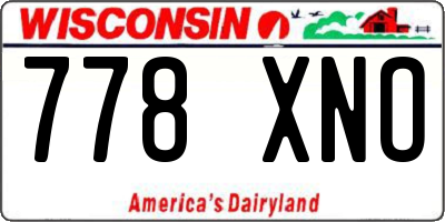WI license plate 778XNO