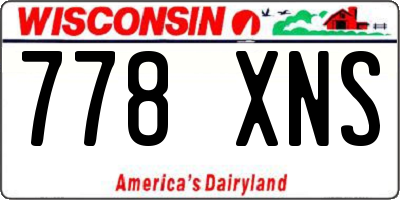 WI license plate 778XNS