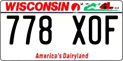 WI license plate 778XOF