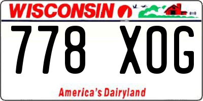 WI license plate 778XOG