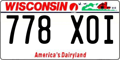 WI license plate 778XOI