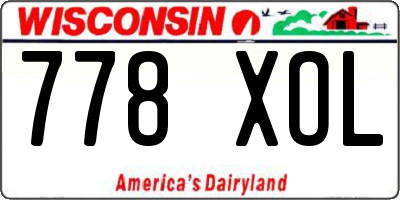 WI license plate 778XOL