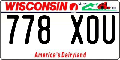 WI license plate 778XOU