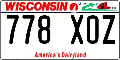 WI license plate 778XOZ