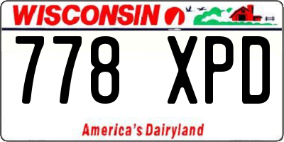 WI license plate 778XPD