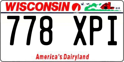 WI license plate 778XPI