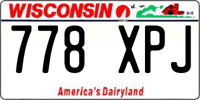 WI license plate 778XPJ