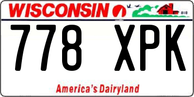 WI license plate 778XPK