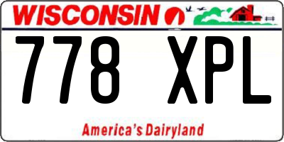 WI license plate 778XPL