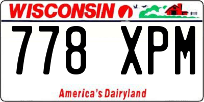 WI license plate 778XPM