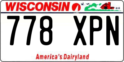 WI license plate 778XPN