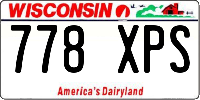 WI license plate 778XPS