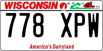 WI license plate 778XPW