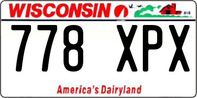 WI license plate 778XPX