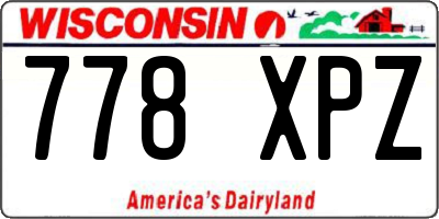 WI license plate 778XPZ