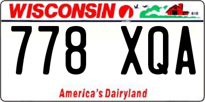 WI license plate 778XQA