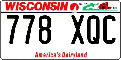 WI license plate 778XQC