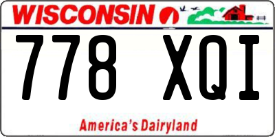 WI license plate 778XQI
