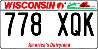 WI license plate 778XQK