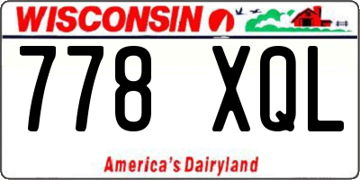WI license plate 778XQL