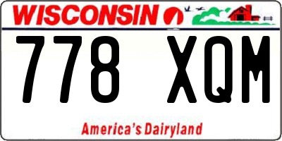 WI license plate 778XQM