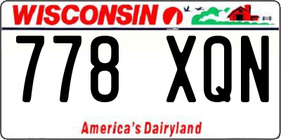 WI license plate 778XQN