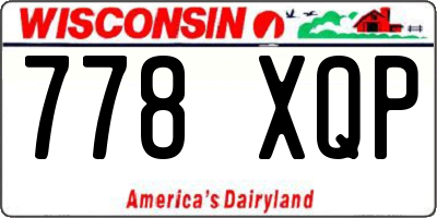 WI license plate 778XQP