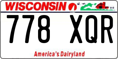 WI license plate 778XQR