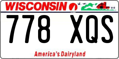 WI license plate 778XQS