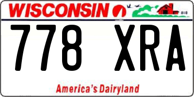 WI license plate 778XRA