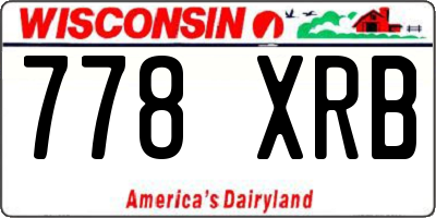 WI license plate 778XRB