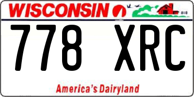 WI license plate 778XRC