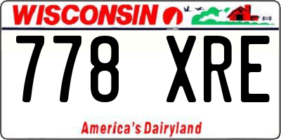 WI license plate 778XRE