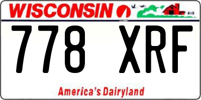 WI license plate 778XRF