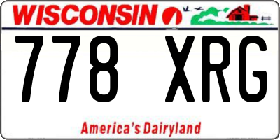 WI license plate 778XRG